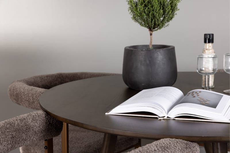 Kaseidon Matgrupp 100 cm Rund med 4 Morning stolar - Brun - Möbler - Bord & matgrupper - Matgrupper