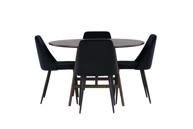 Kaseidon Matgrupp 100 cm Rund med 4 Night stolar, Svart