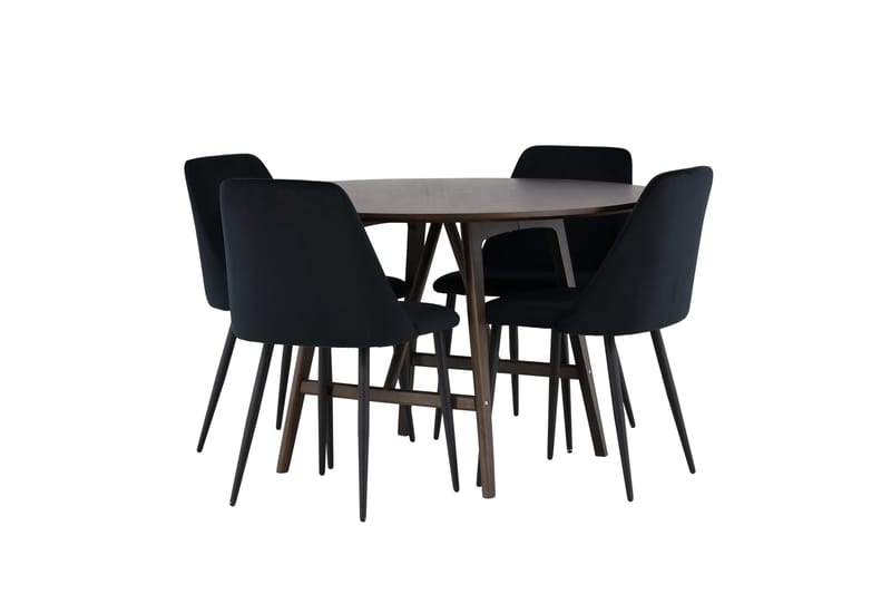 Kaseidon Matgrupp 100 cm Rund med 4 Night stolar - Svart - Möbler - Bord & matgrupper - Matgrupper