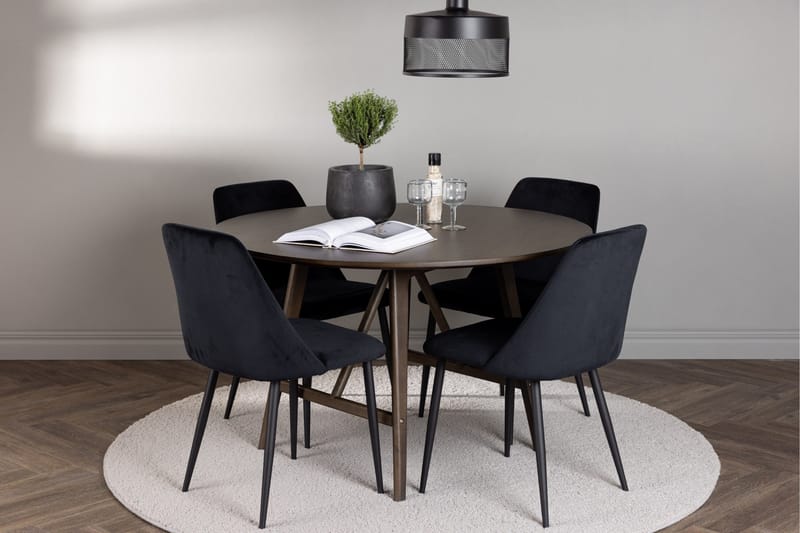 Kaseidon Matgrupp 100 cm Rund med 4 Night stolar - Svart - Möbler - Bord & matgrupper - Matgrupper