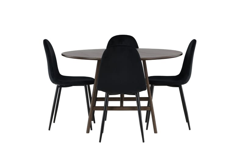 Kaseidon Matgrupp 100 cm Rund med 4 Polar stolar, Svart