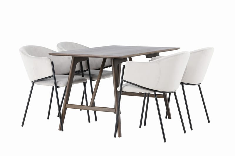 Kaseidon Matgrupp 120 cm Rektangulär med 4 Evelina stolar - Svart - Möbler - Bord & matgrupper - Matgrupper