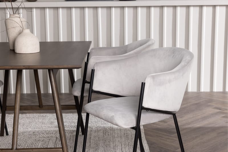 Kaseidon Matgrupp 120 cm Rektangulär med 4 Evelina stolar - Svart - Möbler - Bord & matgrupper - Matgrupper