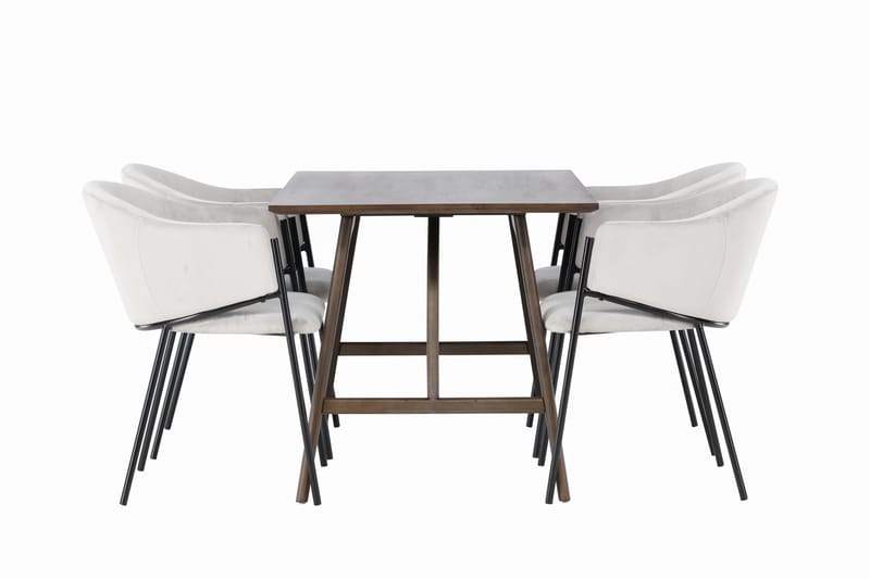 Kaseidon Matgrupp 120 cm Rektangulär med 4 Evelina stolar - Svart - Möbler - Bord & matgrupper - Matgrupper