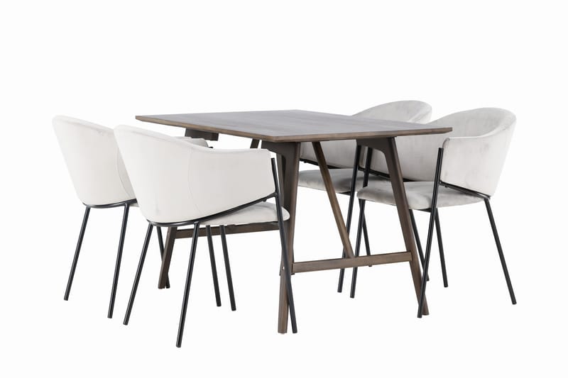 Kaseidon Matgrupp 120 cm Rektangulär med 4 Evelina stolar - Svart - Möbler - Bord & matgrupper - Matgrupper