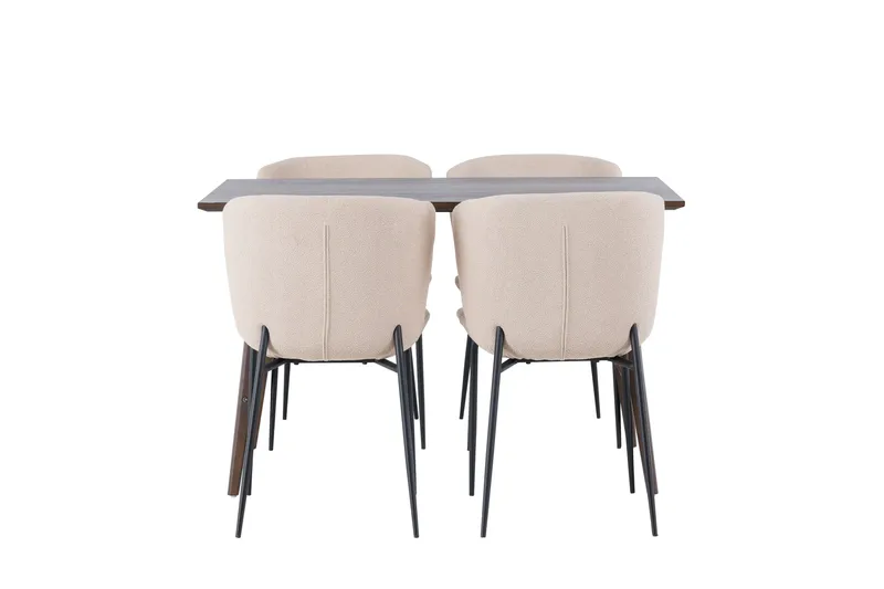 Kaseidon Matgrupp 120 cm Rektangulär med 4 Modesto stolar - Beige - Möbler - Bord & matgrupper - Matgrupper