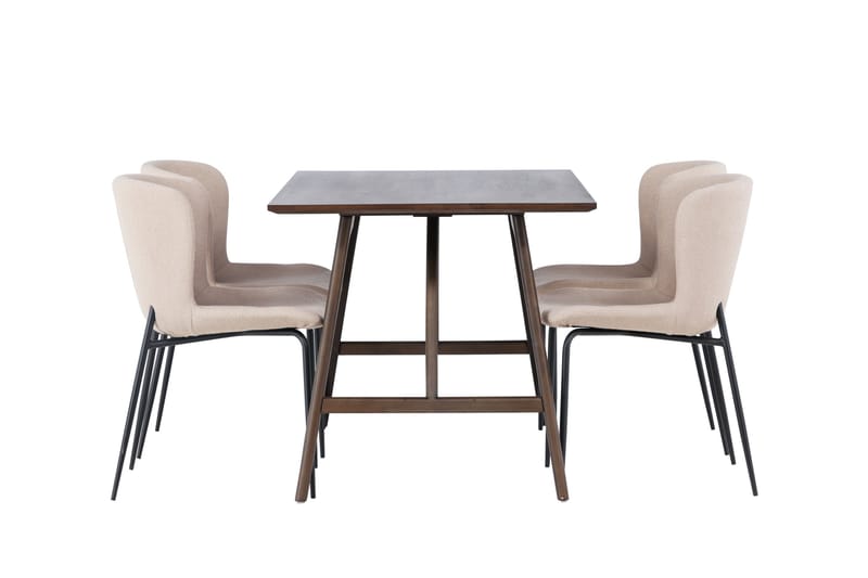 Kaseidon Matgrupp 120 cm Rektangulär med 4 Modesto stolar - Beige - Möbler - Bord & matgrupper - Matgrupper