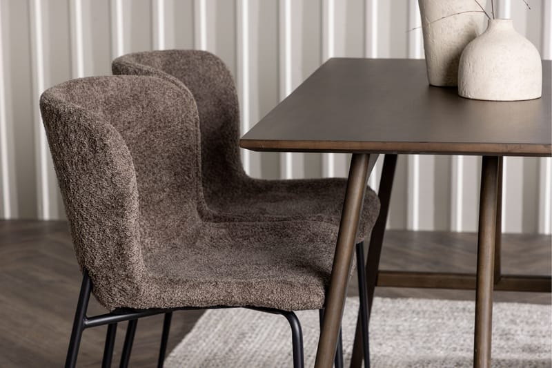 Kaseidon Matgrupp 120 cm Rektangulär med 4 Modesto stolar - Mörkbrun - Möbler - Bord & matgrupper - Matgrupper