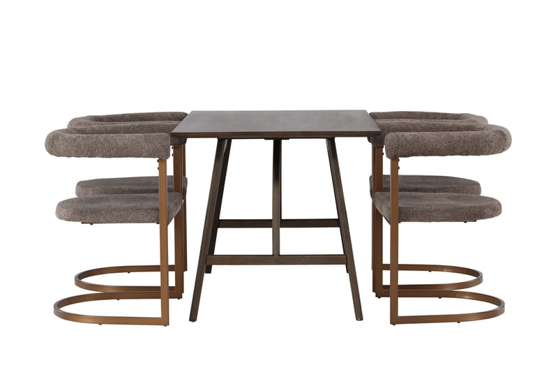 Kaseidon Matgrupp 120 cm Rektangulär med 4 Morning stolar - Brun - Möbler - Bord & matgrupper - Matgrupper