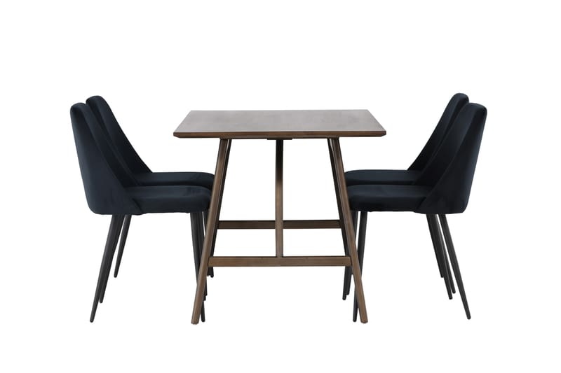 Kaseidon Matgrupp 120 cm Rektangulär med 4 Night stolar - Svart - Möbler - Bord & matgrupper - Matgrupper