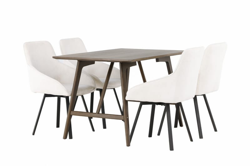 Kaseidon Matgrupp 120 cm Rektangulär med 4 Rosie stolar - Beige - Möbler - Bord & matgrupper - Matgrupper