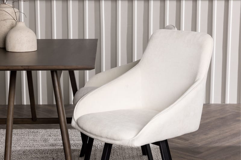 Kaseidon Matgrupp 120 cm Rektangulär med 4 Rosie stolar - Beige - Möbler - Bord & matgrupper - Matgrupper