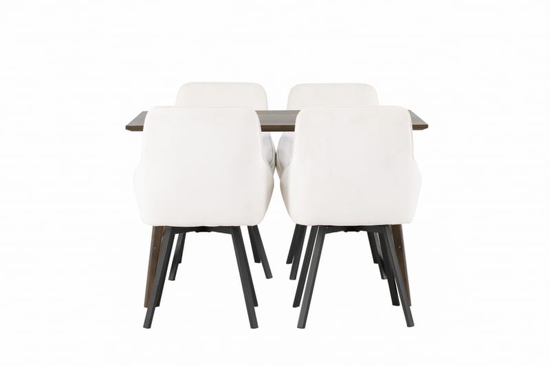 Kaseidon Matgrupp 120 cm Rektangulär med 4 Rosie stolar - Beige - Möbler - Bord & matgrupper - Matgrupper