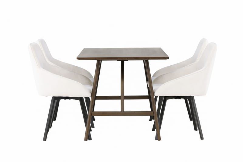 Kaseidon Matgrupp 120 cm Rektangulär med 4 Rosie stolar - Beige - Möbler - Bord & matgrupper - Matgrupper