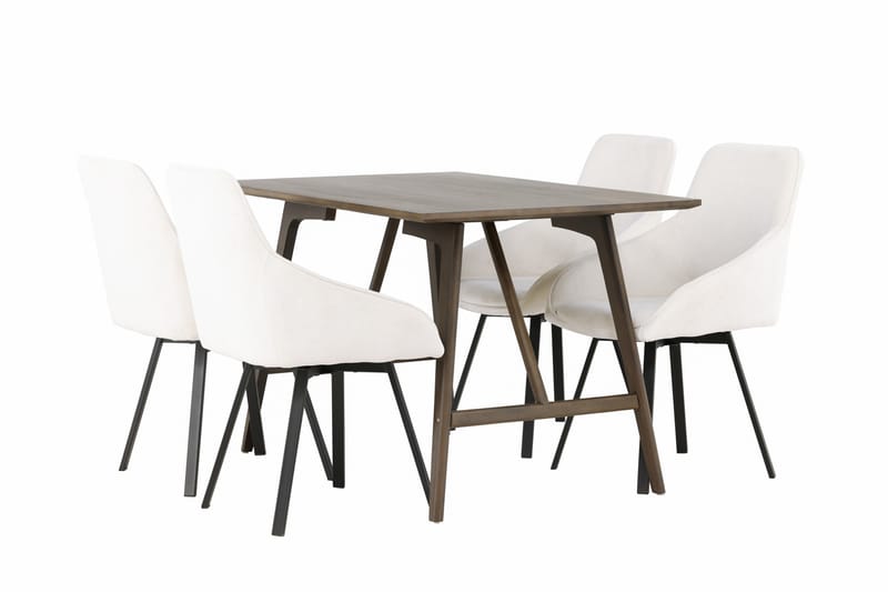Kaseidon Matgrupp 120 cm Rektangulär med 4 Rosie stolar - Beige - Möbler - Bord & matgrupper - Matgrupper