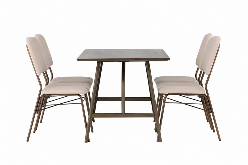 Kaseidon Matgrupp 120 cm Rektangulär med 4 Seda stolar - Beige - Möbler - Bord & matgrupper - Matgrupper