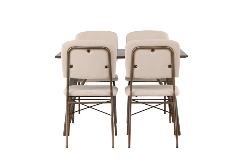 Kaseidon Matgrupp 120 cm Rektangulär med 4 Seda stolar - Beige - Möbler - Bord & matgrupper - Matgrupper