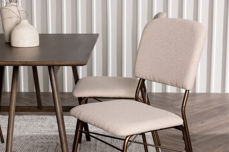 Kaseidon Matgrupp 120 cm Rektangulär med 4 Seda stolar - Beige - Möbler - Bord & matgrupper - Matgrupper
