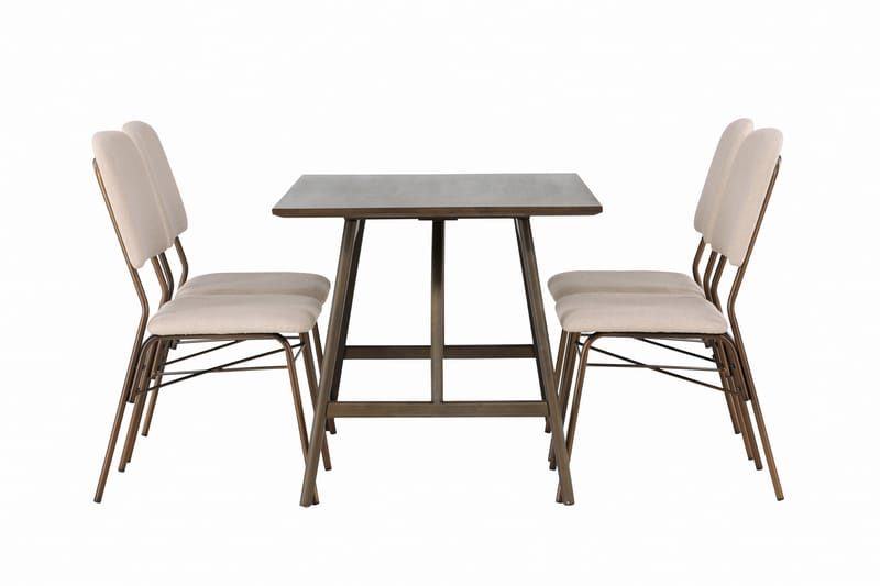 Kaseidon Matgrupp 120 cm Rektangulär med 4 Seda stolar - Beige - Möbler - Bord & matgrupper - Matgrupper