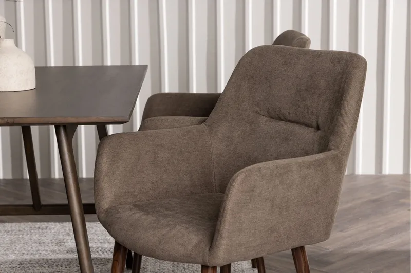 Kaseidon Matgrupp 120 cm Rektangulär med 4 Tomorrow stolar - Brun - Möbler - Bord & matgrupper - Matgrupper