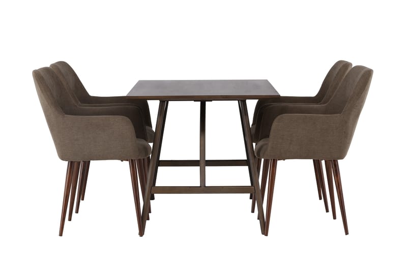 Kaseidon Matgrupp 120 cm Rektangulär med 4 Tomorrow stolar - Brun - Möbler - Bord & matgrupper - Matgrupper
