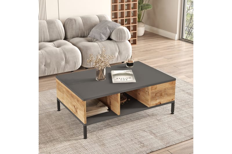 Kaushar Soffbord 90x60 cm Mörkblå/Svart - Hanah Home - Möbler - Bord & matgrupper - Soffbord