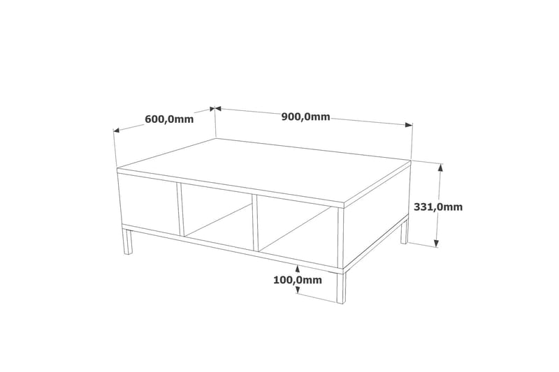 Kaushar Soffbord 90x60 cm Mörkblå/Svart - Hanah Home - Soffbord