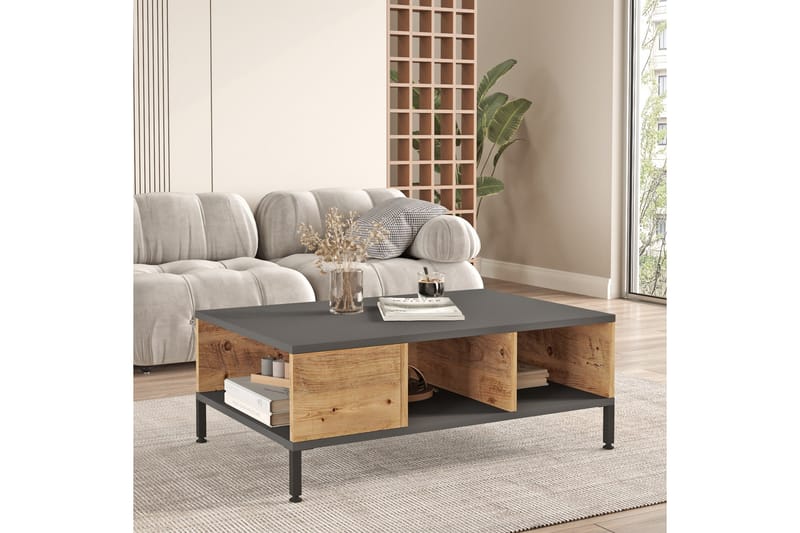 Kaushar Soffbord 90x60 cm Mörkblå/Svart - Hanah Home - Möbler - Bord & matgrupper - Soffbord