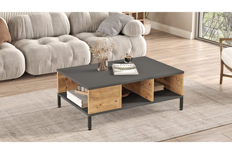 Kaushar Soffbord 90x60 cm Mörkblå/Svart - Hanah Home - Möbler - Bord & matgrupper - Soffbord