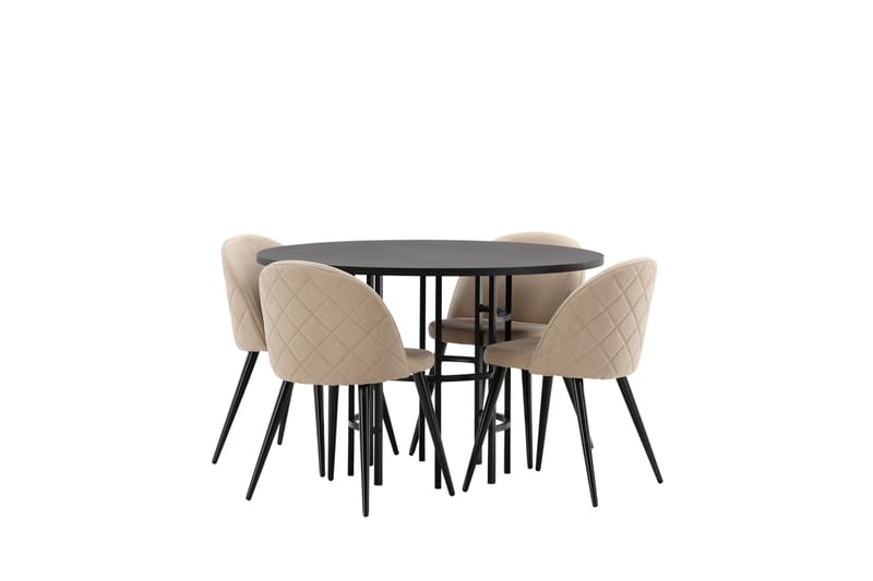 Kavenhamn Matgrupp  115 cm Rund med 4 Sedavi stolar - Beige - Möbler - Bord & matgrupper - Matgrupper