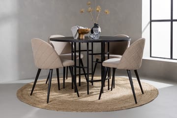 Kavenhamn Matgrupp  115 cm Rund med 4 Sedavi stolar - Beige - Möbler - Bord & matgrupper - Matgrupper