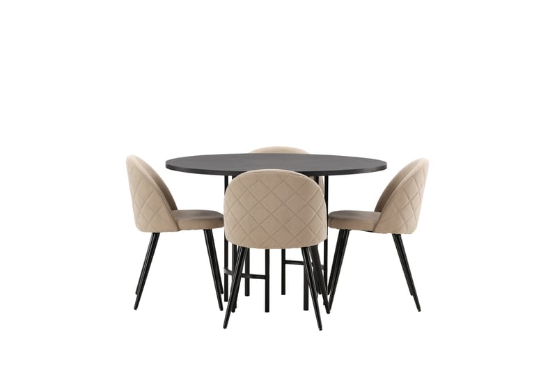 Kavenhamn Matgrupp  115 cm Rund med 4 Sedavi stolar - Beige - Möbler - Bord & matgrupper - Matgrupper