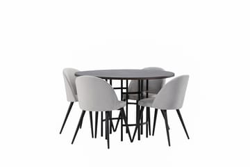 Kavenhamn Matgrupp  115 cm Rund med 4 Sedavi stolar - Grå - Möbler - Bord & matgrupper - Matgrupper