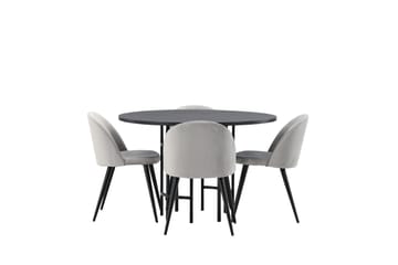 Kavenhamn Matgrupp  115 cm Rund med 4 Sedavi stolar - Svart - Möbler - Bord & matgrupper - Matgrupper