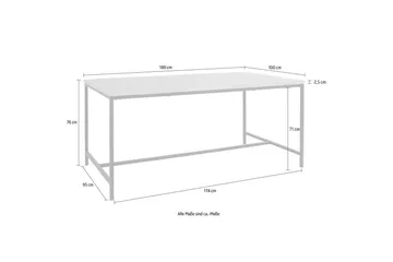 Kavi Rektangulärt Matbord 180 cm i Trä med Ekutseende - Ljusbrun - Möbler - Bord & matgrupper - Matbord & köksbord