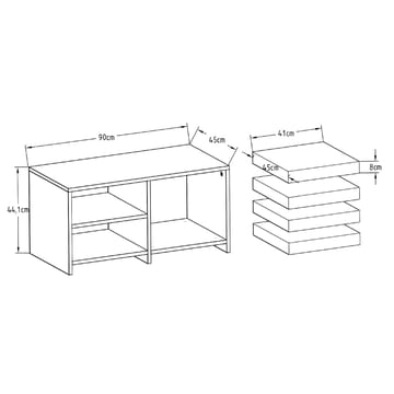 Kavon Soffbordsset 90x44,1x45 cm - Antracit - Möbler - Bord & matgrupper - Soffbord