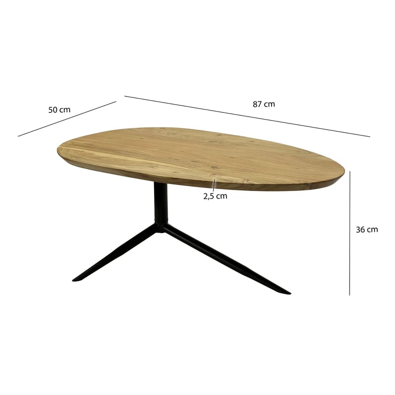 Kelora Soffbord 87 cm Oval - Naturligt ljusbrun/svart - Möbler - Bord & matgrupper - Soffbord