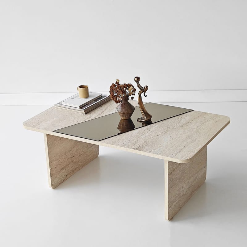 Kelrosin Soffbord Rektangulär - Bronzie Och Travertin - Möbler - Bord & matgrupper - Soffbord