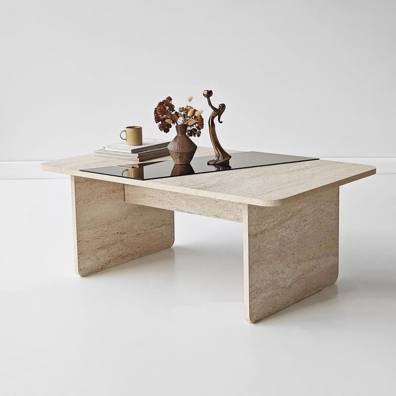 Kelrosin Soffbord Rektangulär - Bronzie Och Travertin - Möbler - Bord & matgrupper - Soffbord