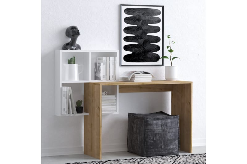 Adell Skrivbord 98x45 cm Vit/Brun - Hanah Home - Möbler - Bord & matgrupper - Kontorsbord - Skrivbord