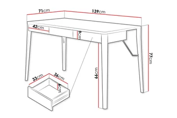 Aditiya Skrivbord 71x139 cm - Brun - Möbler - Bord & matgrupper - Kontorsbord - Skrivbord