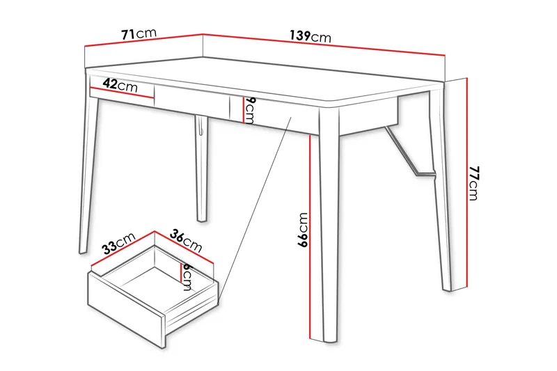 Aditiya Skrivbord 71x139 cm - Brun - Möbler - Bord & matgrupper - Kontorsbord - Skrivbord