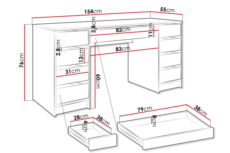 Adrash Skrivbord 55x154 cm - Beige - Möbler - Bord & matgrupper - Kontorsbord - Skrivbord