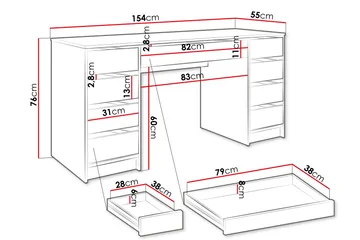 Adrash Skrivbord 55x154 cm - Svart - Möbler - Bord & matgrupper - Kontorsbord - Skrivbord