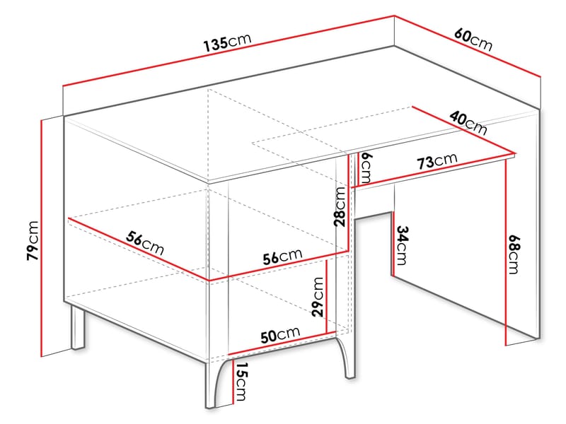 Aggarwal Skrivbord 135 cm - Möbler - Bord & matgrupper - Kontorsbord - Skrivbord