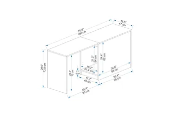 Akser Skrivbord 47x180 cm - Brun/Antracit - Möbler - Bord & matgrupper - Kontorsbord - Skrivbord