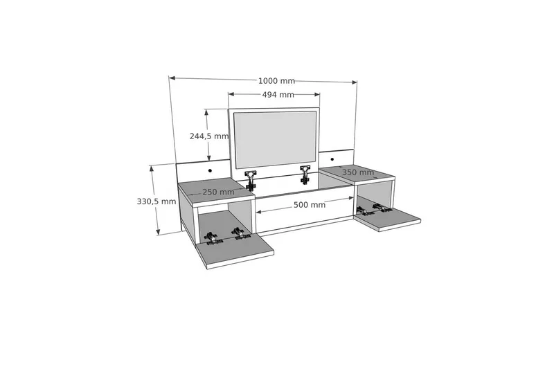 Andifli Sminkbord 100 cm - Brun - Möbler - Bord & matgrupper - Kontorsbord - Skrivbord