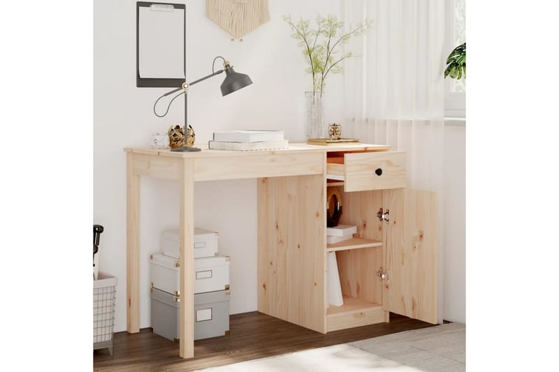 beBasic Skrivbord 100x50x75 cm massiv furu - Brown - Möbler - Bord & matgrupper - Kontorsbord - Skrivbord