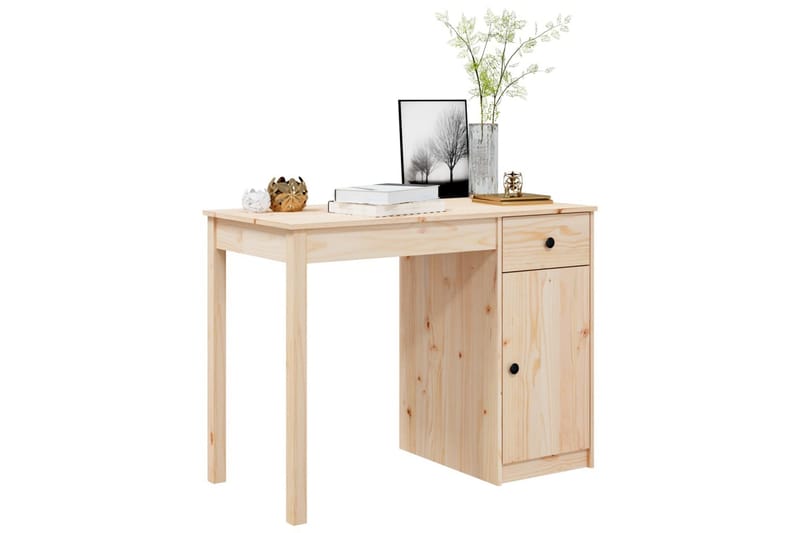 beBasic Skrivbord 100x50x75 cm massiv furu - Brown - Möbler - Bord & matgrupper - Kontorsbord - Skrivbord