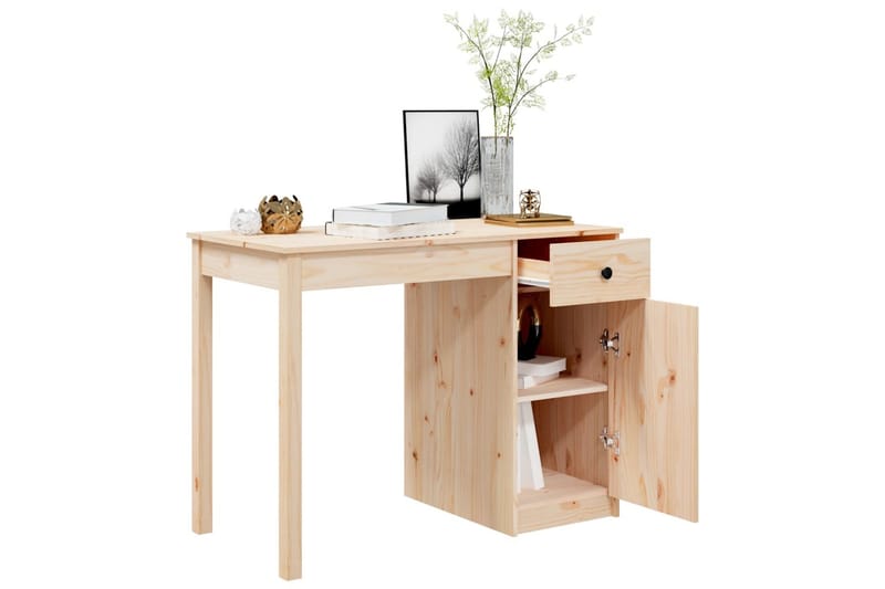 beBasic Skrivbord 100x50x75 cm massiv furu - Brown - Möbler - Bord & matgrupper - Kontorsbord - Skrivbord